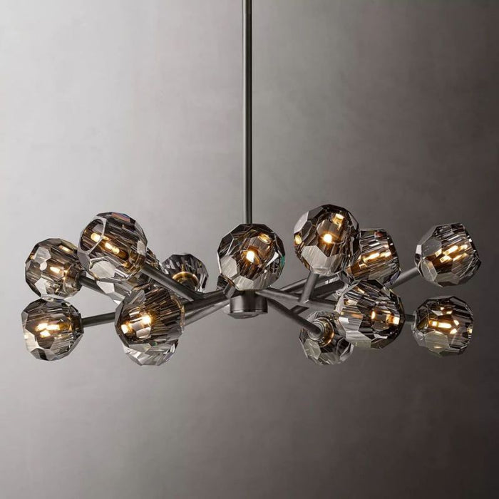 Kalle Smoke Crystal Chandelier D36"