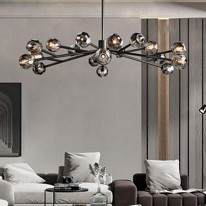 Kalle Smoke Crystal Chandelier D60"