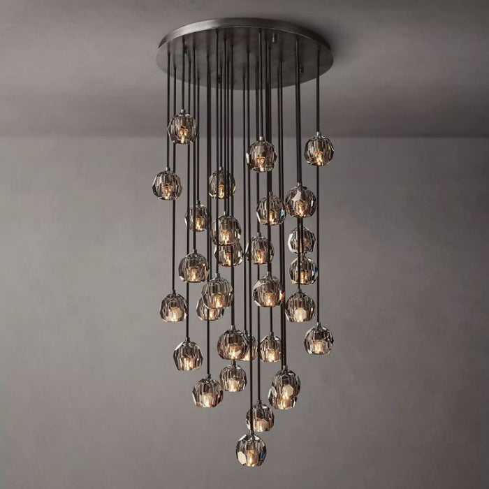 Kalle Smoke Crystal Cluster Chandelier D30"