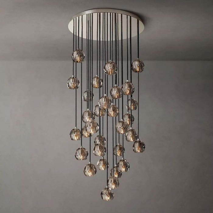 Kalle Smoke Crystal Cluster Chandelier D30"