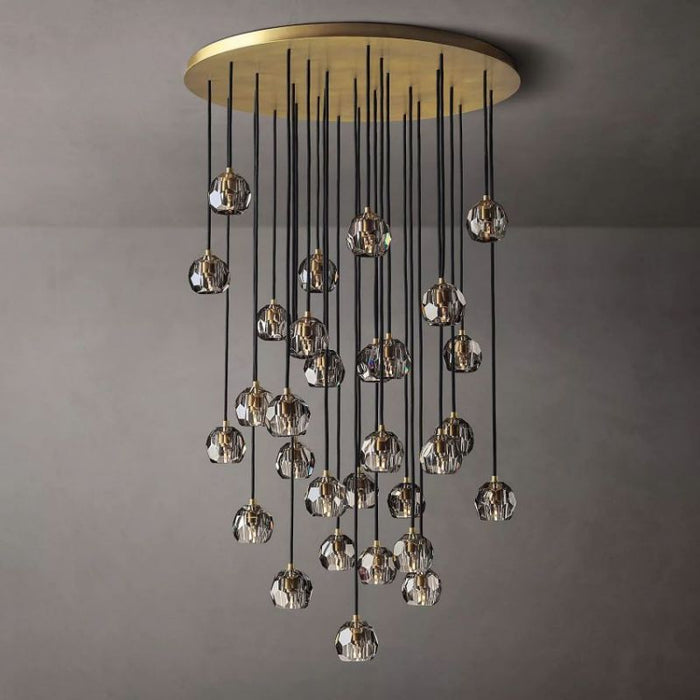 Kalle Smoke Crystal Cluster Chandelier D30"