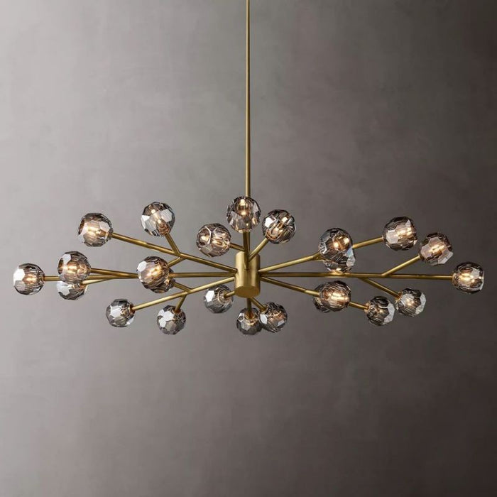 Kalle Smoke Crystal Oval Chandelier D72"