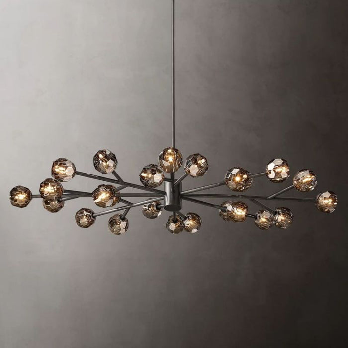 Kalle Smoke Crystal Oval Chandelier D72"