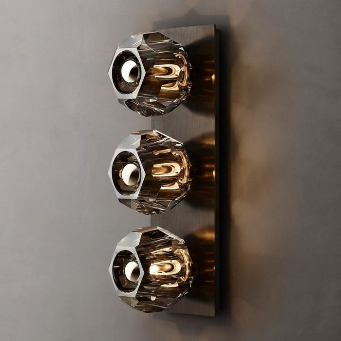 Kalle Smoke Glass Linear Wall Sconce 3-lights