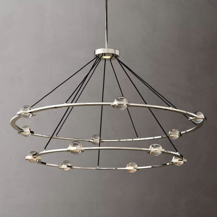 Briclyn Crystal Ball 2-Tier Round Chandelier 60"