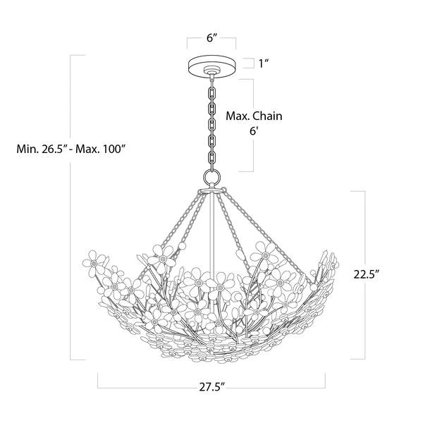 Ruisha 6 Lights Round Chandelier