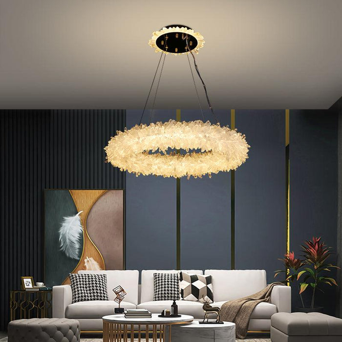 Primary Crystal Cluster Halo Modern Chandelier