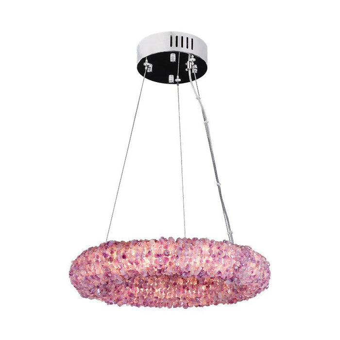 Purple Primary Crystal Cluster Round Chandelier