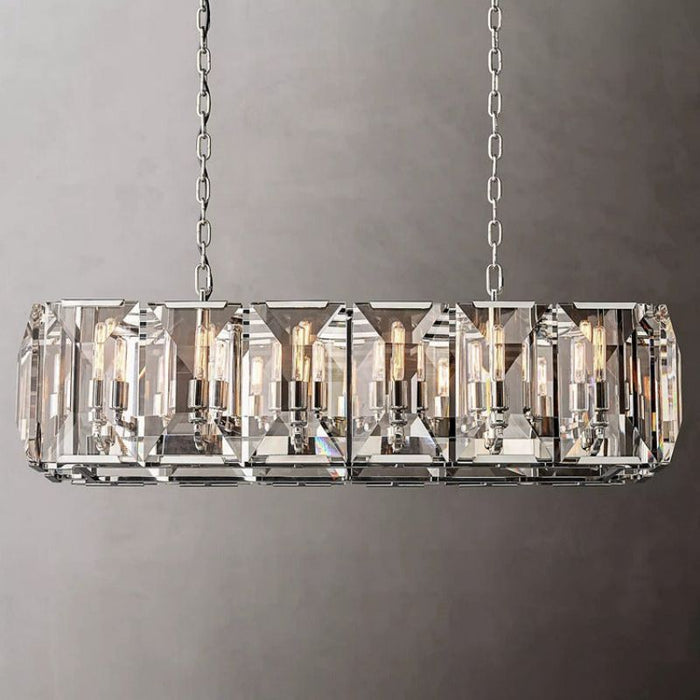 Hawsan Multicurve Crystal Rectangular Chandelier 42“