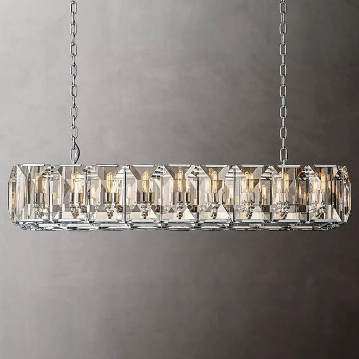 Hawsan Multicurve Crystal Rectangular Chandelier 62"