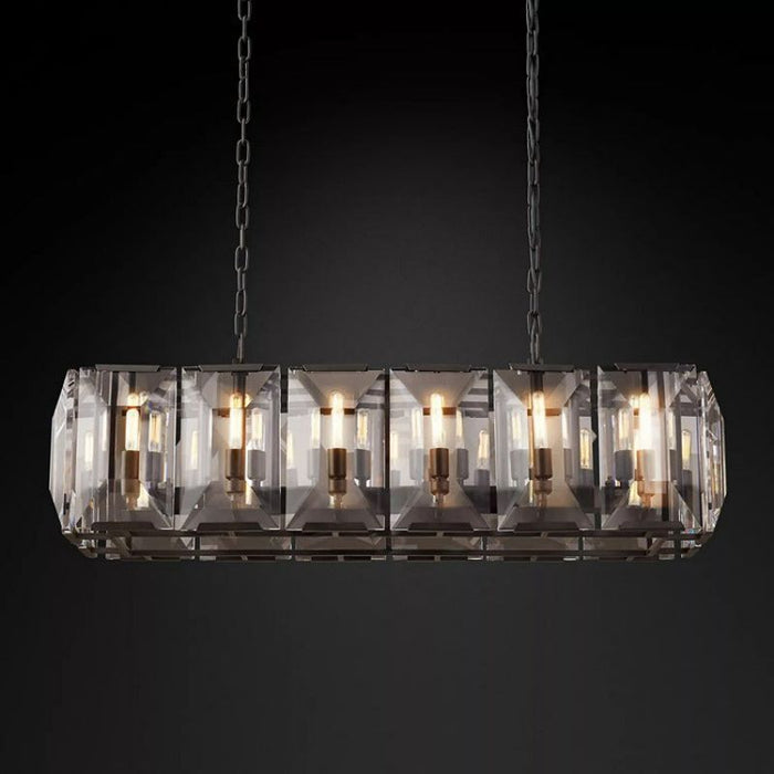 Hawsan Multicurve Crystal Rectangular Chandelier 42“