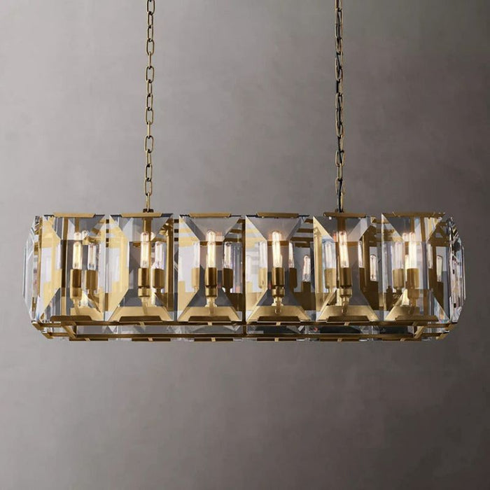 Hawsan Multicurve Crystal Rectangular Chandelier 42“