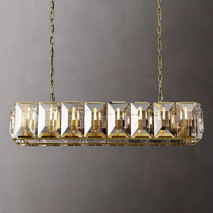 Hawsan Multicurve Crystal Rectangular Chandelier 55“