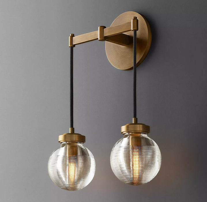 Tantasy Pearl Glass Ball Double-Head Wall Sconce