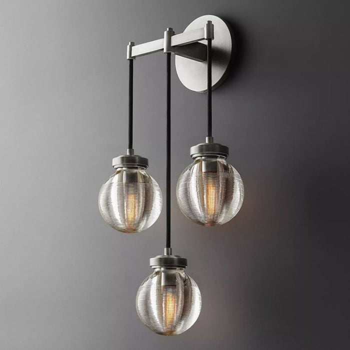 Tantasy Pearl Glass Ball Three-Head Wall Sconce