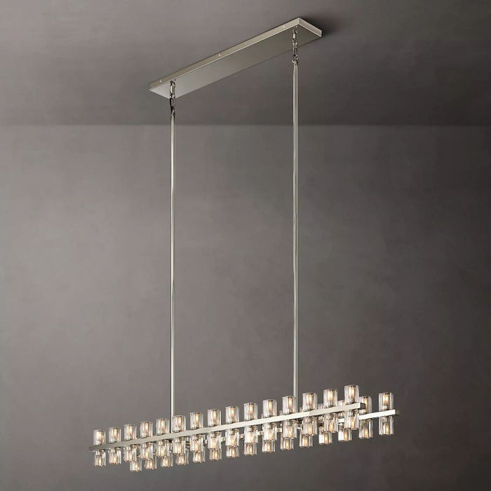 Wincei Crystal Rectangular Chandelier 54"