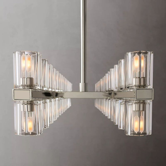 Wincei Crystal Rectangular Chandelier 54"
