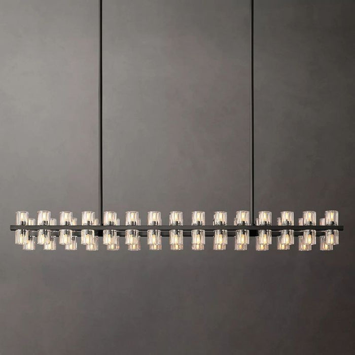 Wincei Crystal Rectangular Chandelier 54"