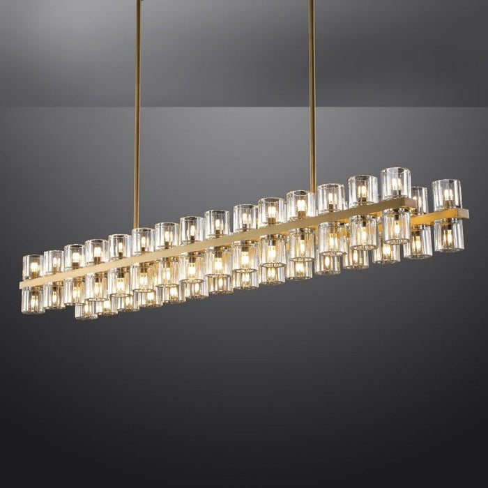 Wincei Crystal Rectangular Chandelier 54"