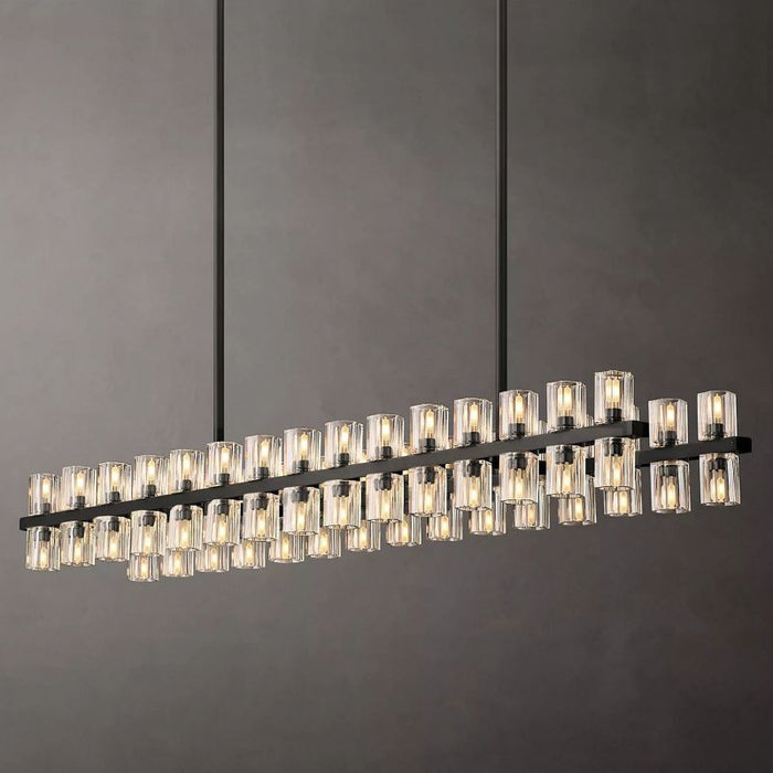 Wincei Crystal Rectangular Chandelier 54"