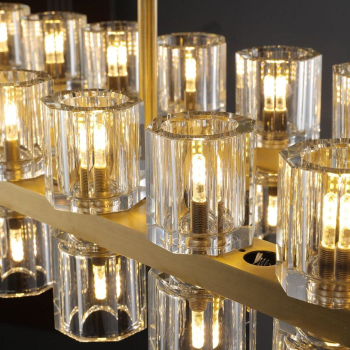 Wincei Crystal Rectangular Chandelier 54"