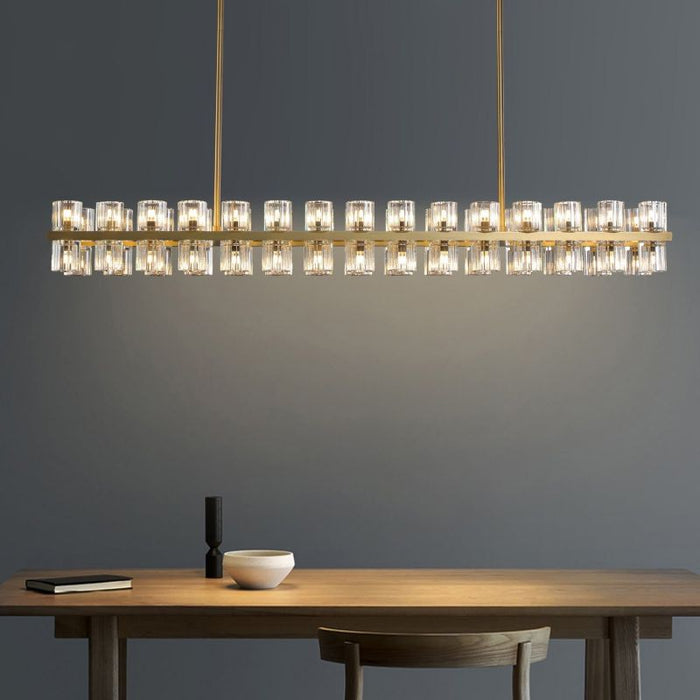 Wincei Crystal Rectangular Chandelier 54"