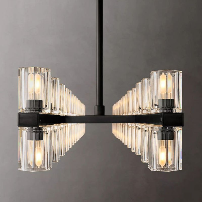 Wincei Crystal Rectangular Chandelier 72"