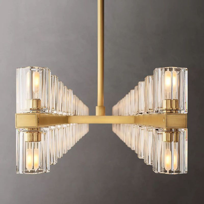 Wincei Crystal Rectangular Chandelier 72"