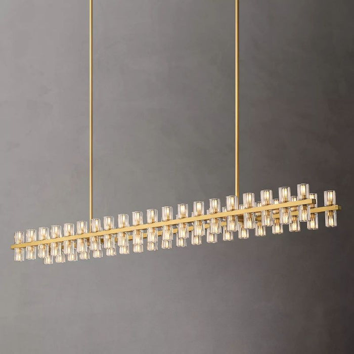 Wincei Crystal Rectangular Chandelier 72"