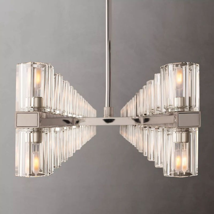 Wincei Crystal Rectangular Chandelier 72"
