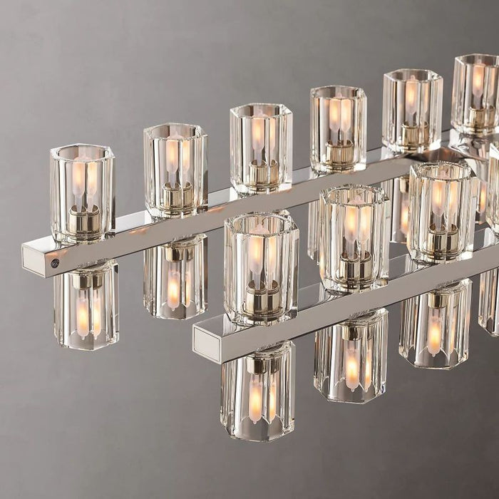 Wincei Crystal Rectangular Chandelier 72"