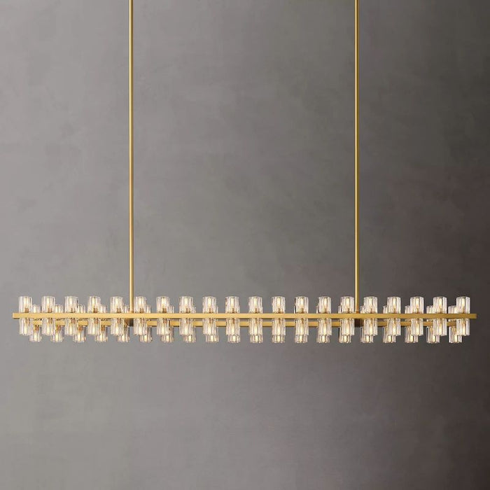 Wincei Crystal Rectangular Chandelier 72"