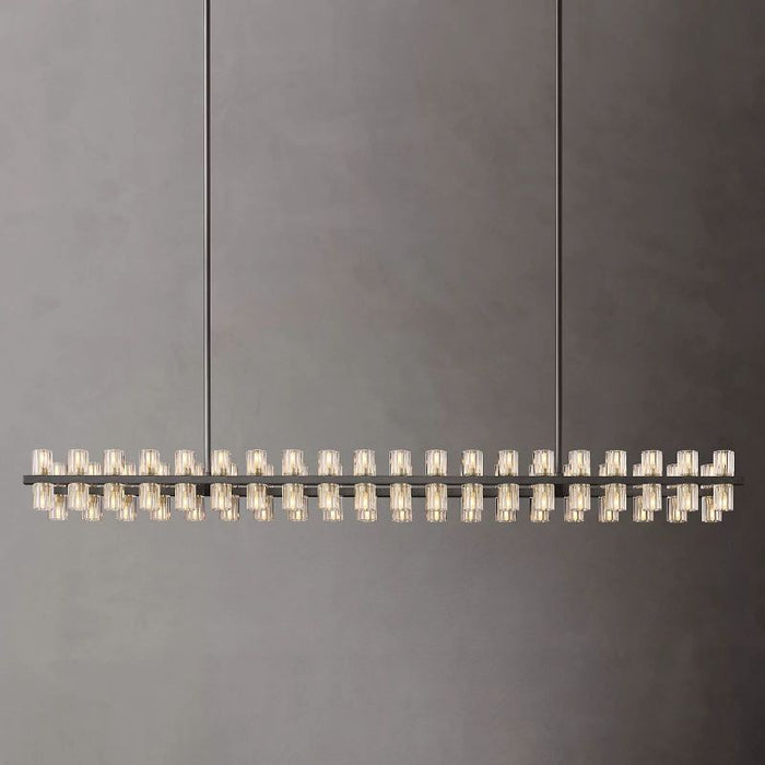 Wincei Crystal Rectangular Chandelier 72"