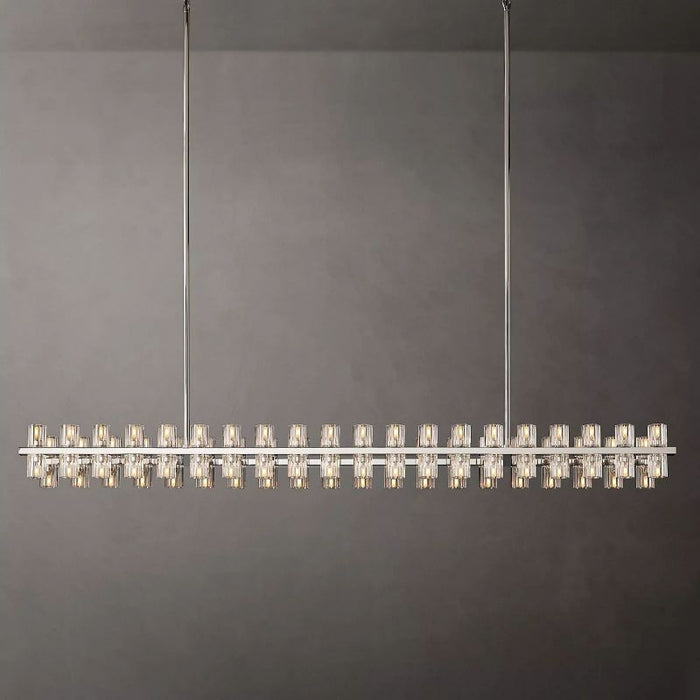 Wincei Crystal Rectangular Chandelier 72"