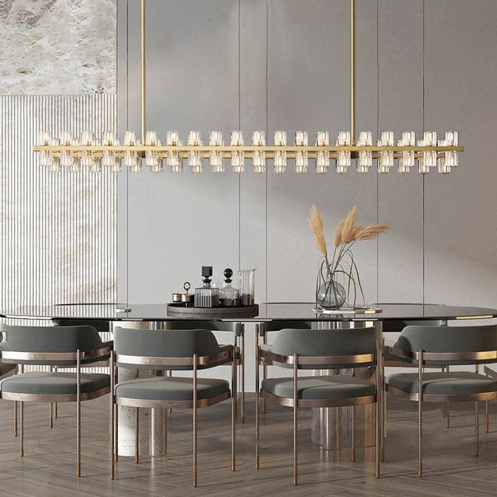 Wincei Crystal Rectangular Chandelier 72"