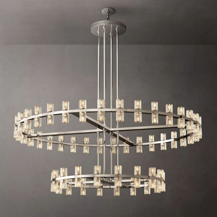 Wincei Crystal Shades 2-tier Round Chandelier 60''D