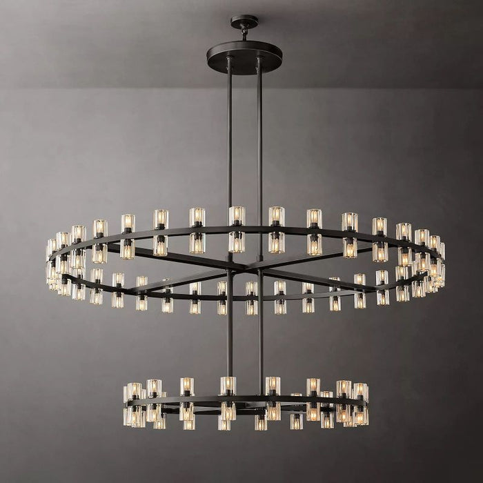 Wincei Crystal Shades 2-tier Round Chandelier 60''D