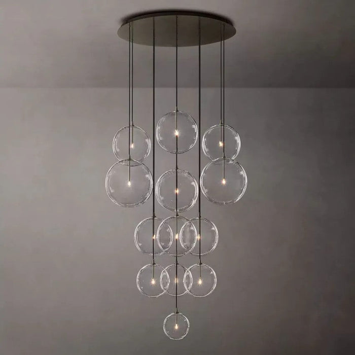 Glass Globe Cluster Chandelier 44''