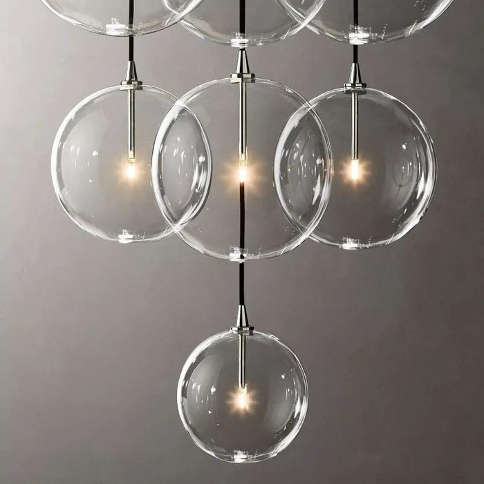 Glass Globe Cluster Chandelier 44''