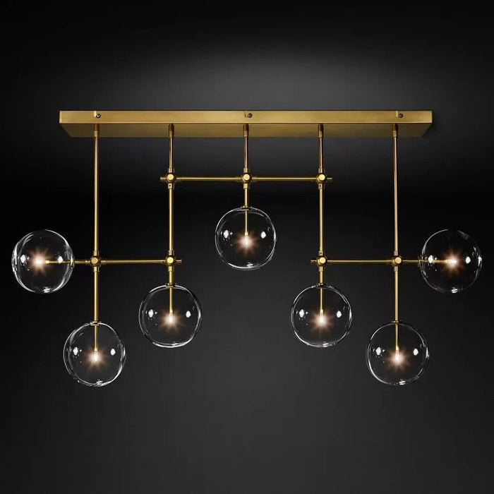 Glass Globe Linear Chandelier 60''