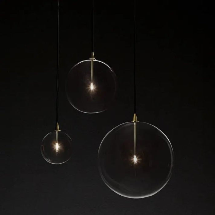 Glass Globe Pendant Light 6" 10" 14"