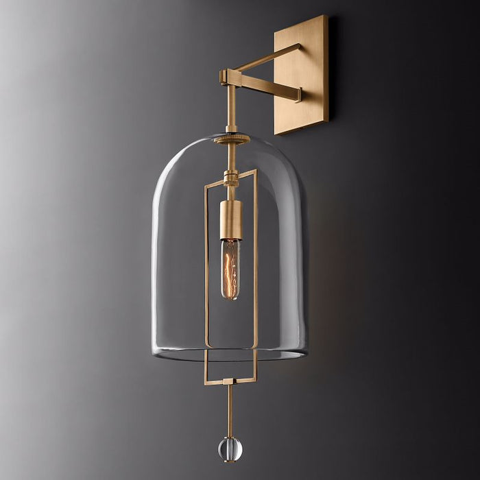 Louhia Brass Grand Wall Sconce With Glass Shade