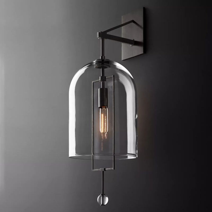 Louhia Brass Grand Wall Sconce With Glass Shade