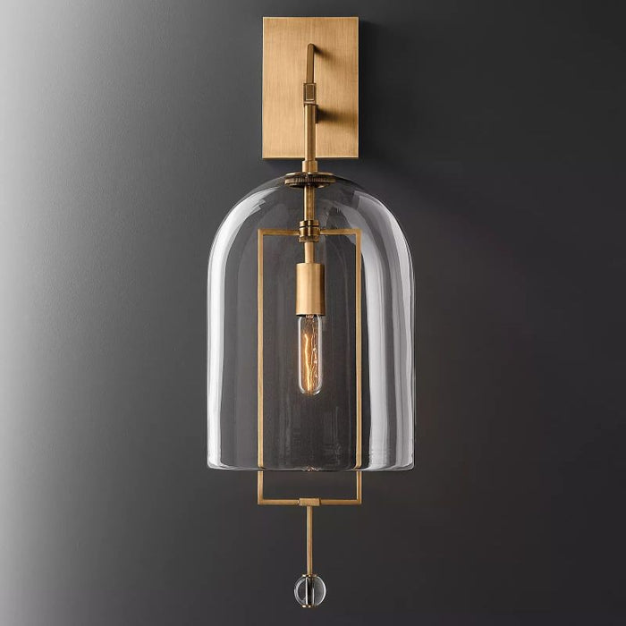 Louhia Brass Grand Wall Sconce With Glass Shade