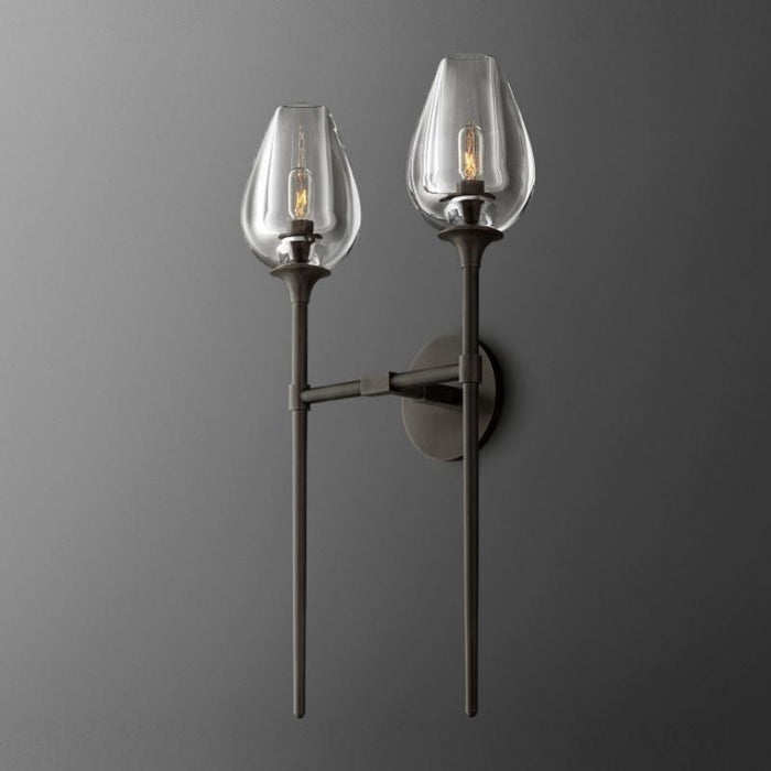 Tulip Glass Double Wall Sconce