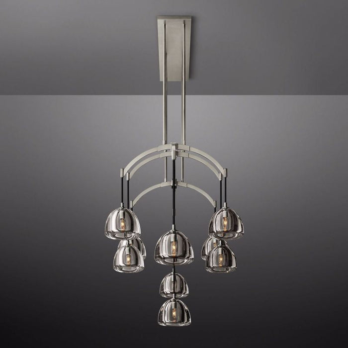 Hemisphere Glass Linear Chandelier 54"