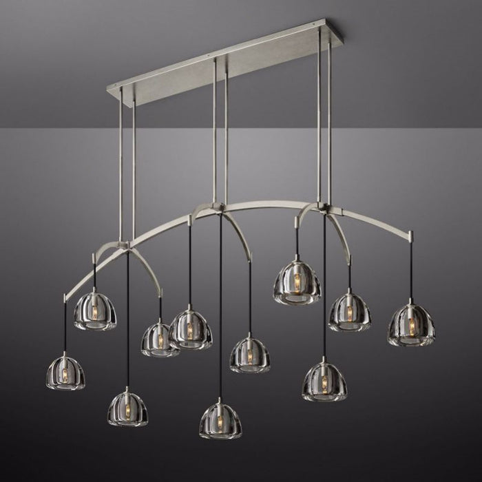 Hemisphere Glass Linear Chandelier 72"