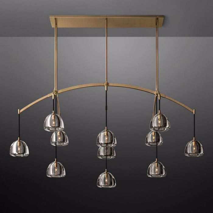 Hemisphere Glass Linear Chandelier 72"