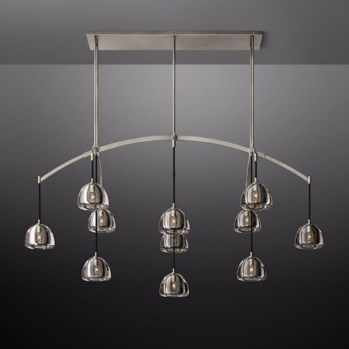 Hemisphere Glass Linear Chandelier 72"