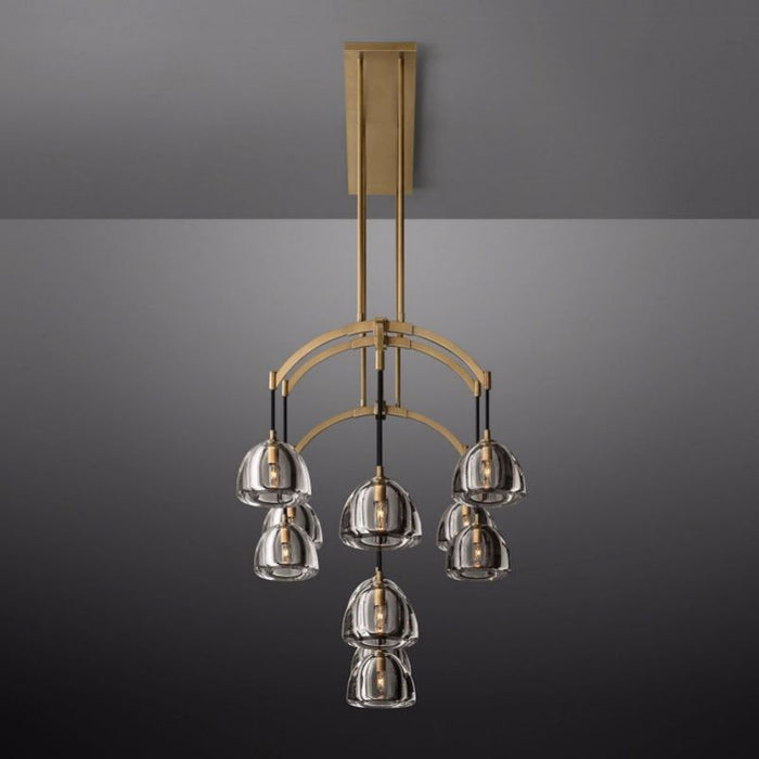 Hemisphere Glass Linear Chandelier 72"